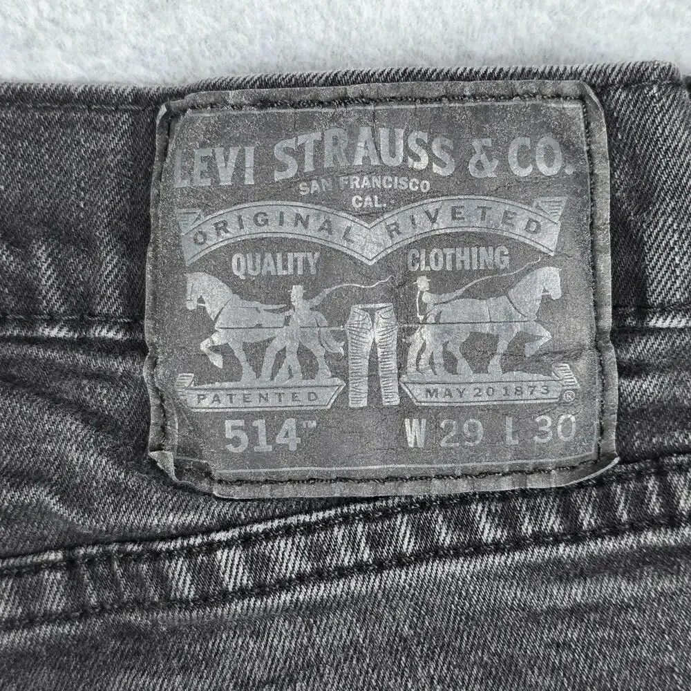 Levi's 514 Mens 27x28 Black Straight Fit Jeans